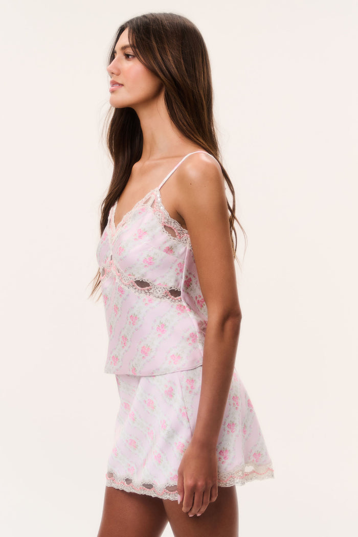 Bernes Mini Satin Slip Skirt - LADY BLOSSOM