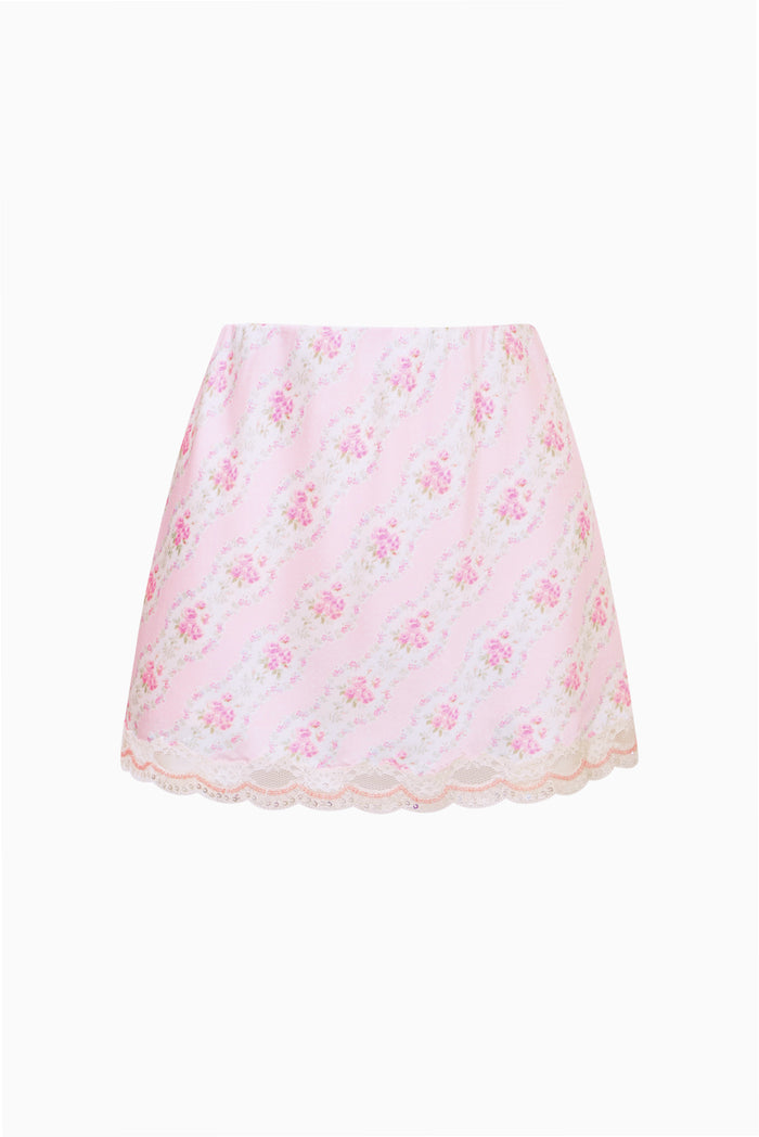Bernes Mini Satin Slip Skirt - LADY BLOSSOM