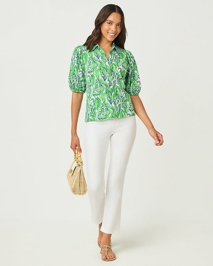 Lilly Pulitzer - Bingley Knit Top - Putting Green Lilly Of The Valley