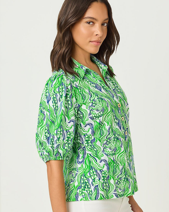 Lilly Pulitzer - Bingley Knit Top - Putting Green Lilly Of The Valley