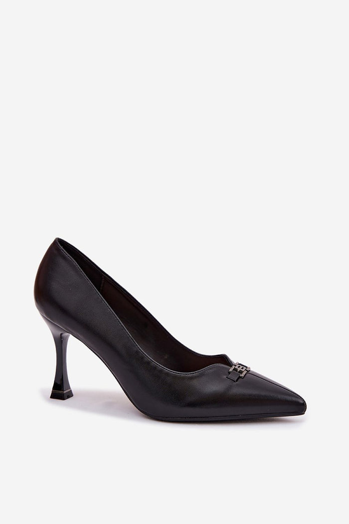 Arabelle black high heels side view