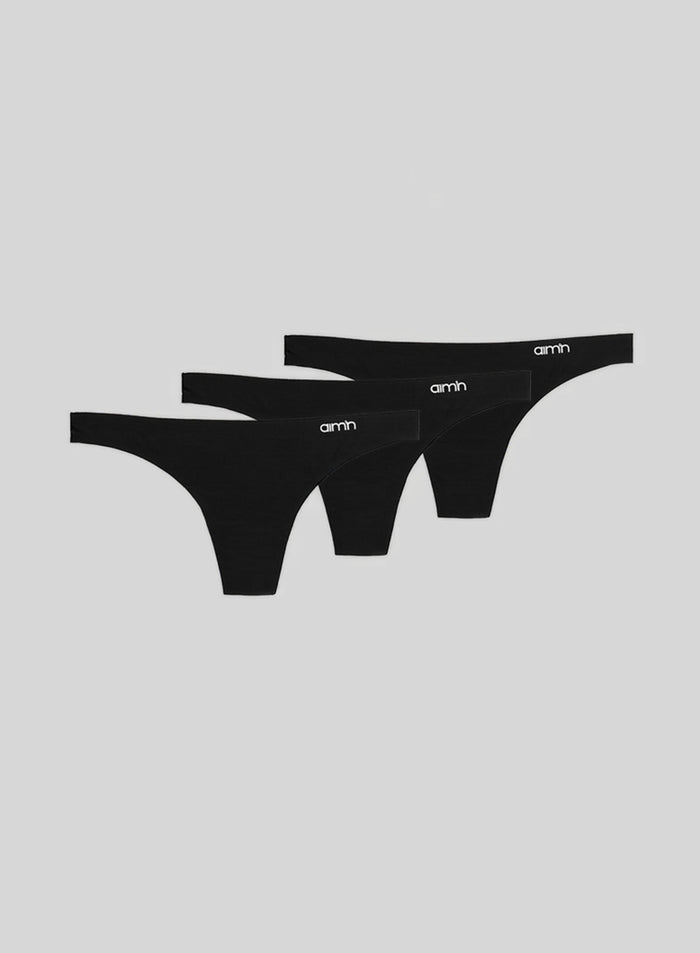 Musta Black Invisible Thong 3-pack merkiltä aim'n