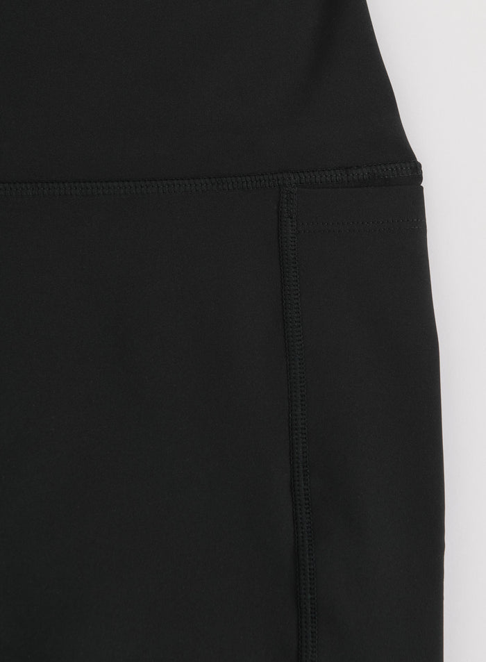 Black Running Midi Biker Shorts