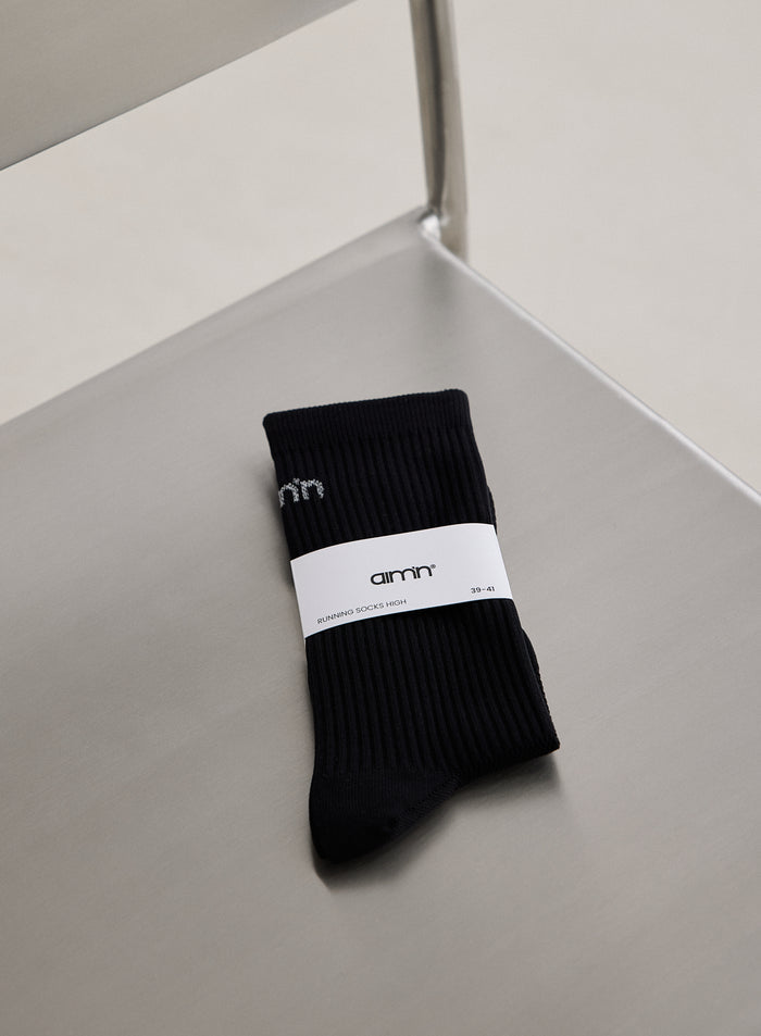 Black Running Socks High