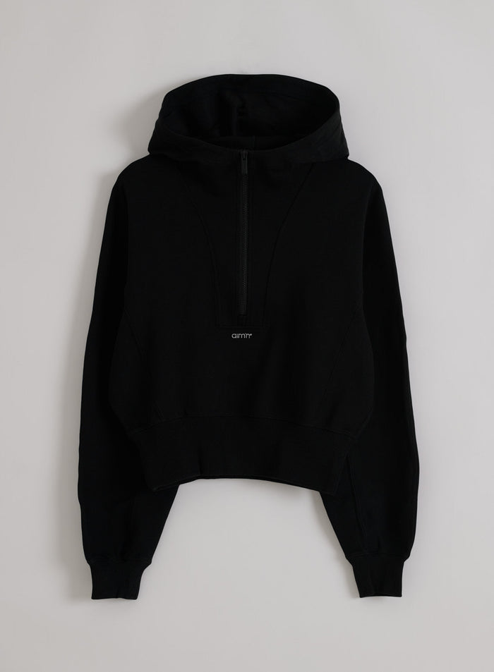 Black Sportif Half Zip Hood