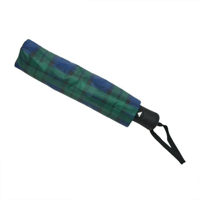 Black Watch Tartan Compact Folding Umbrella – Classic Check Design - Heritage Of Scotland -