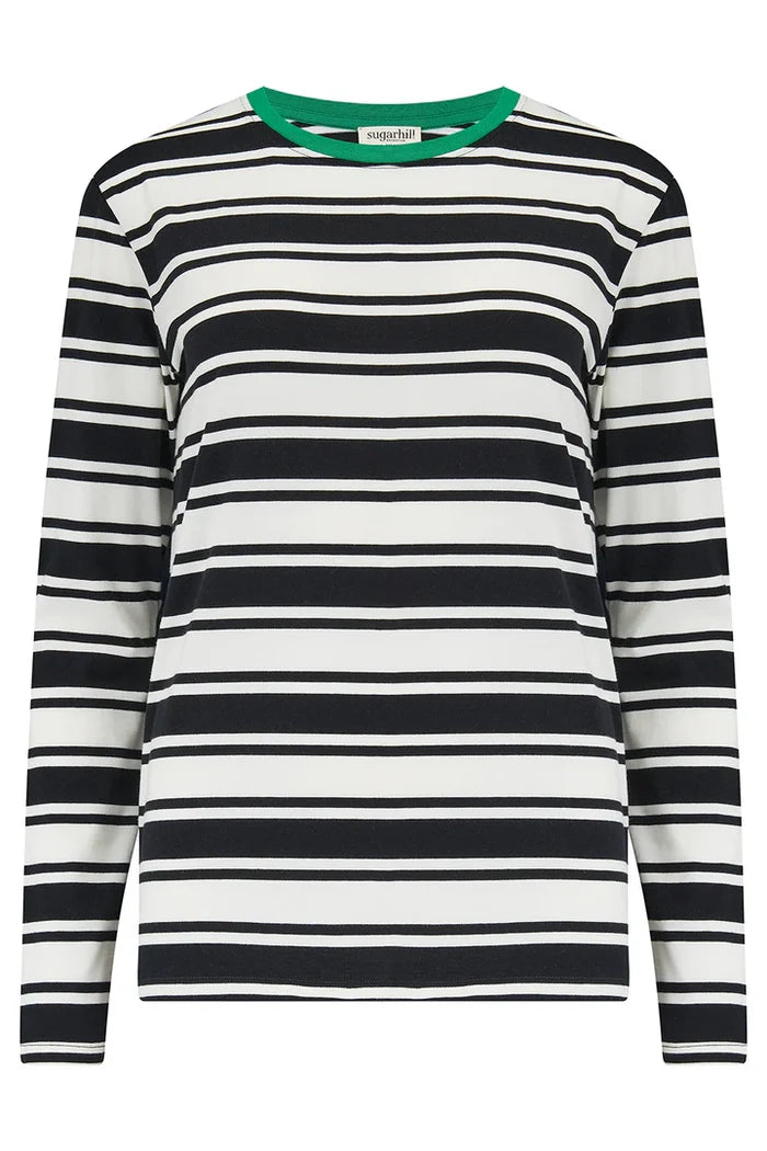 Brunswick Jersey Top - (Black/Off White)