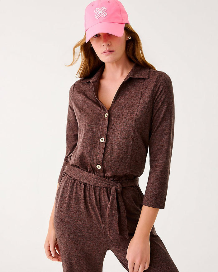 Lilly Pulitzer - Cecilia Jumpsuit Upf 50 Plus - French Roast X Noir Heather