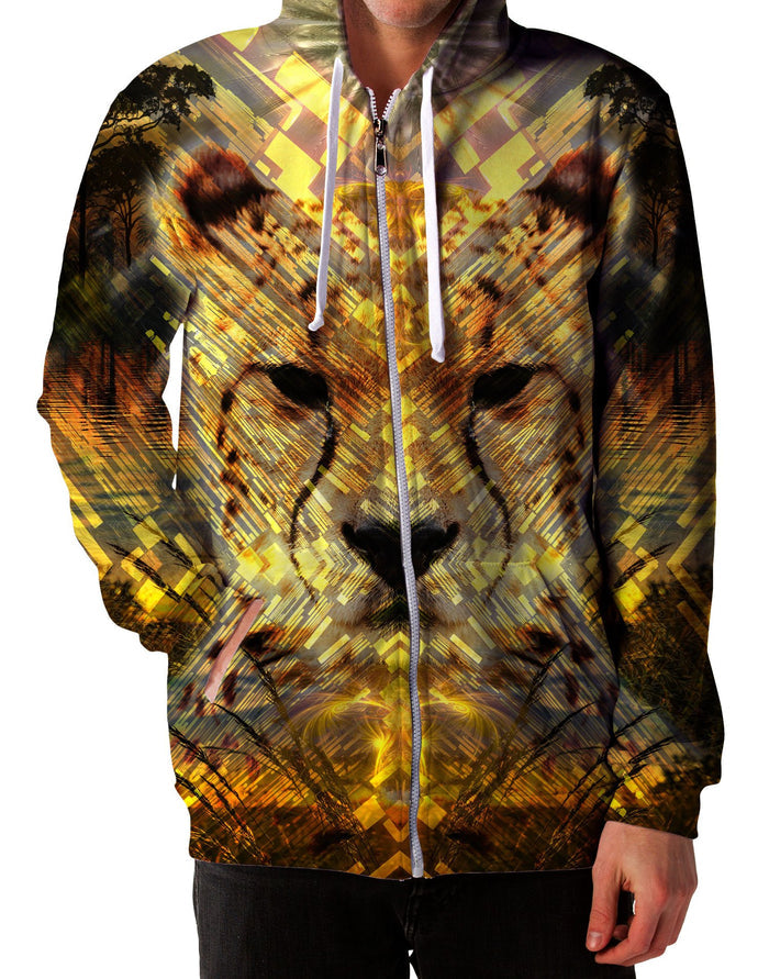 Cheetah Unisex Zip-Up Hoodie Lucid Eye Studios Epic Hoodie