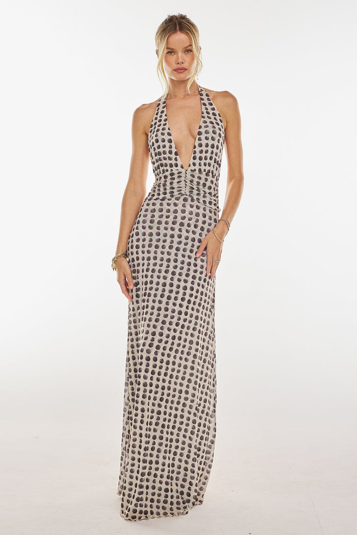 This is an image of Chelsea Maxi Dress in Eclipse - RESA featuring a model wearing the dress
