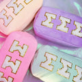 Chenille Sorority Cosmetic Bag.