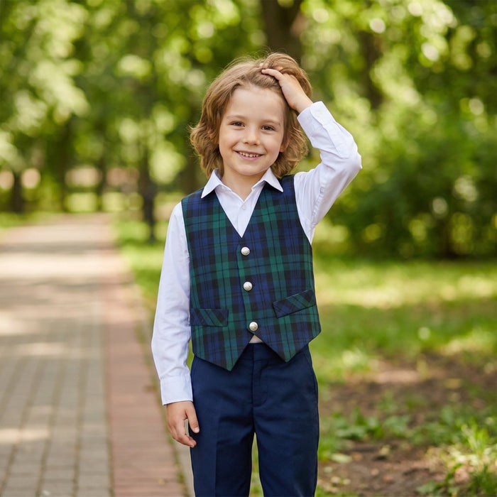 Children’s Tartan Waistcoat Black Watch - Heritage Of Scotland - 1yr