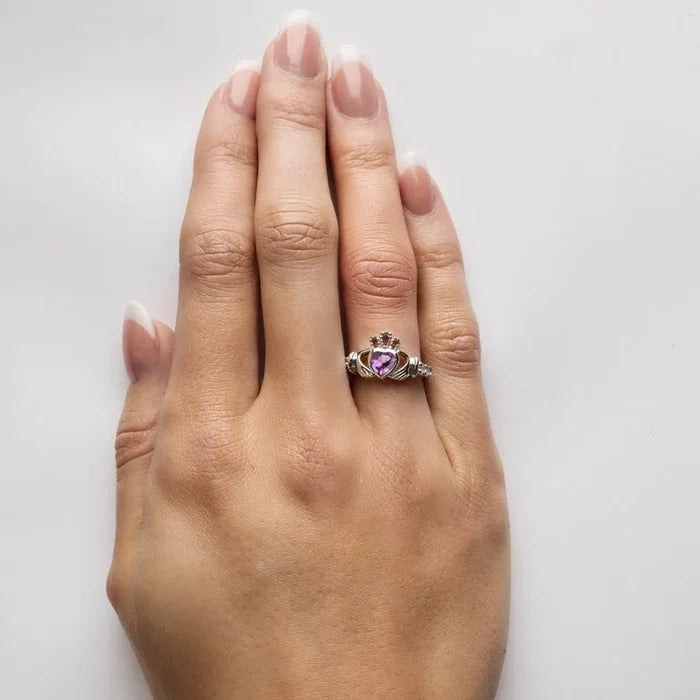 Claddagh Birthstone Ring – June