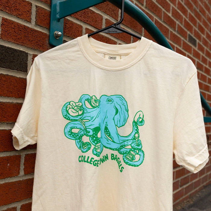 Collegetown Bagels Short Sleeve Cream Octopus Tee