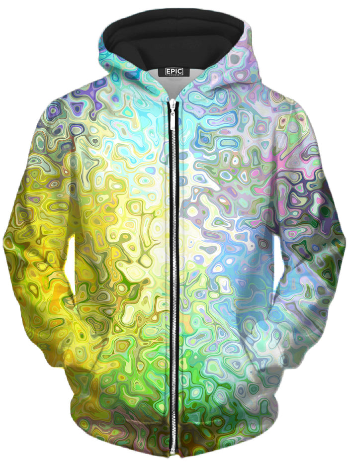 Color Jumble Unisex Zip-Up Hoodie Sartoris Art Epic Hoodie