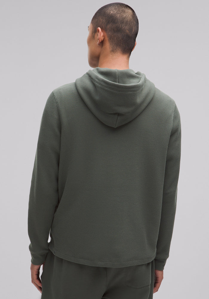 Cotton-Blend Waffle Knit Hoodie