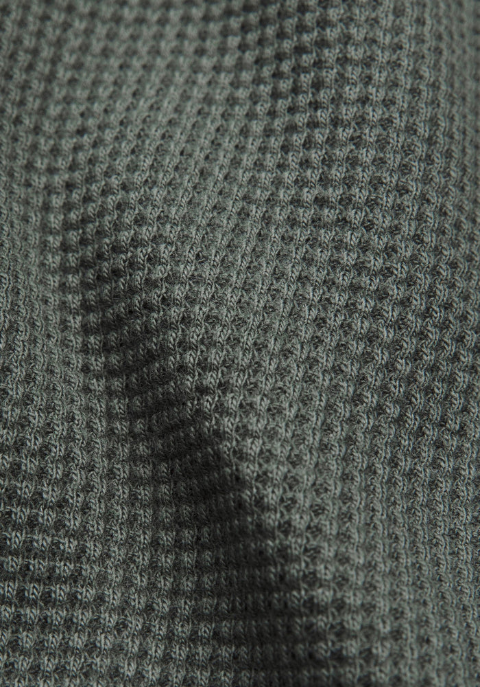 Cotton-Blend Waffle Knit Hoodie