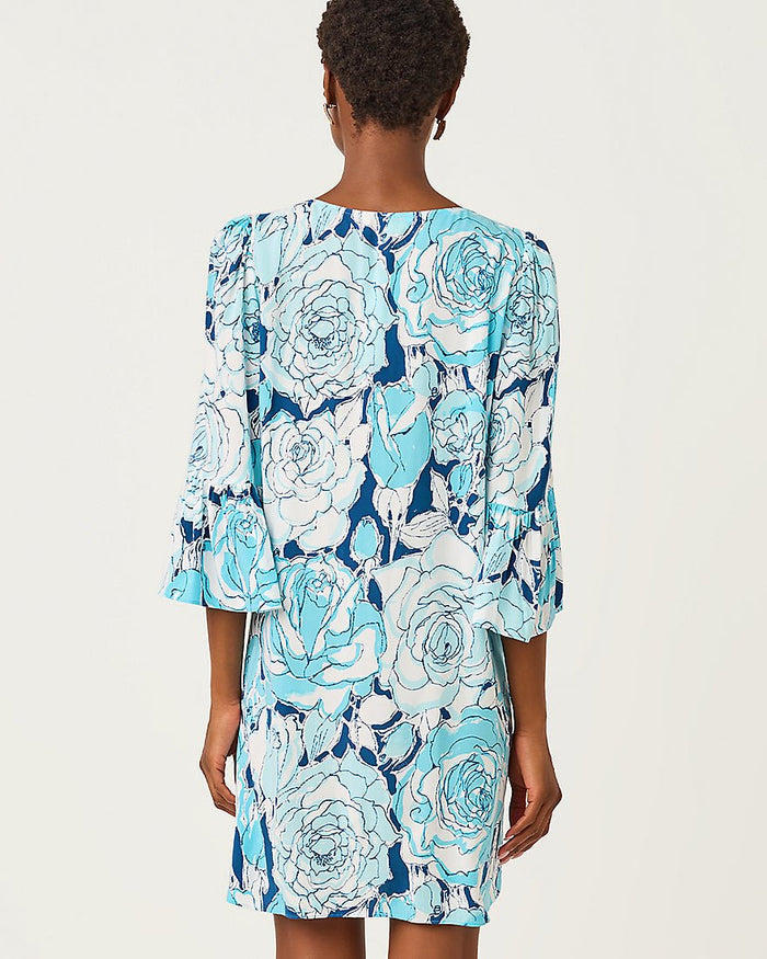 Lilly Pulitzer - Danika Three Quarter Sleeve Tunic Dress - Capri Blue Rosanna