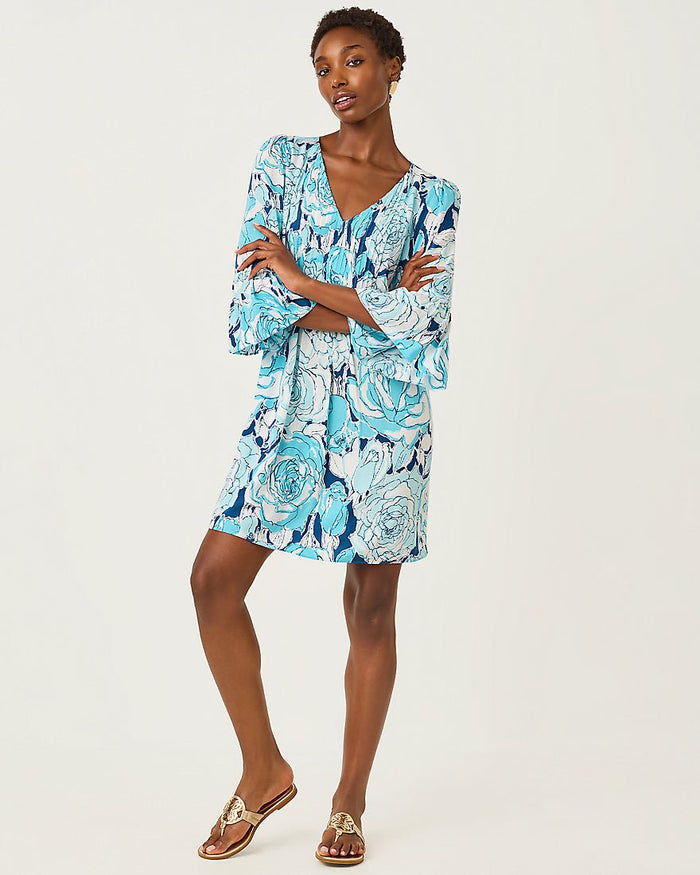 Lilly Pulitzer - Danika Three Quarter Sleeve Tunic Dress - Capri Blue Rosanna