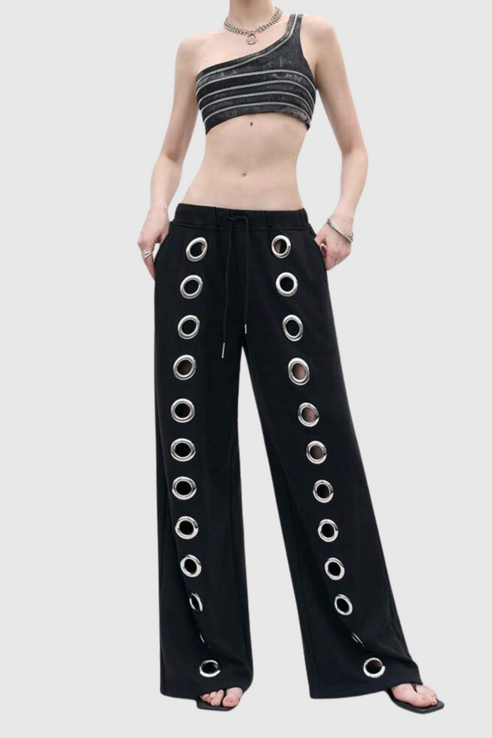 Daniyal Eyelet Straight Pants