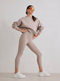 Squat proof Dark Clay aim'n Running Tights 7/8 ja yhteensopiva oversized-collegepaita [XS - 173 CM]