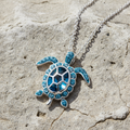 December Turtle Birthstone Pendant With Swarovski Crystals