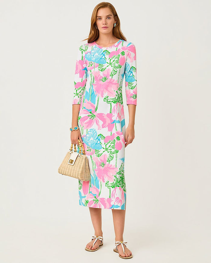Lilly Pulitzer - Deena Upf 50 Plus Dress - Resort White Oversized Viney Liney