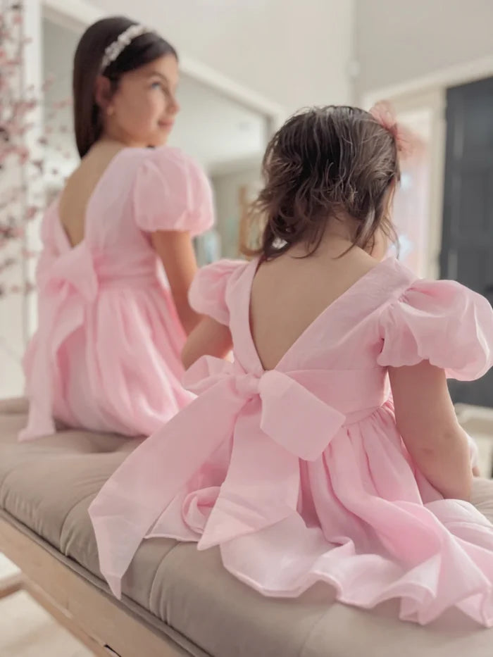 Delia Light Pink Baby Dress - Flower Girl Dress - A Little Lacey