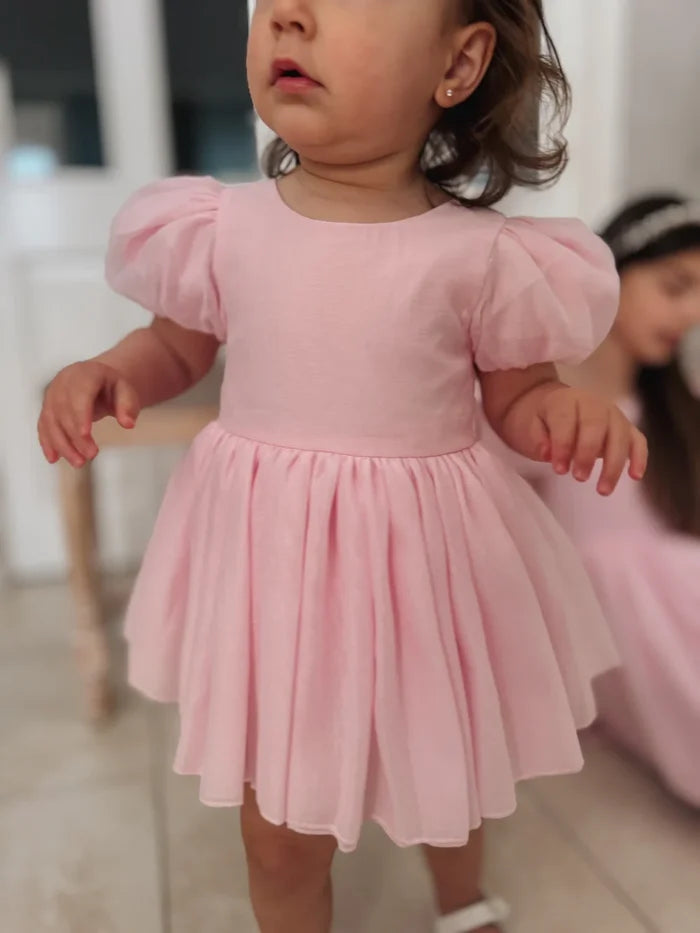 Delia Light Pink Baby Dress - Flower Girl Dress - A Little Lacey