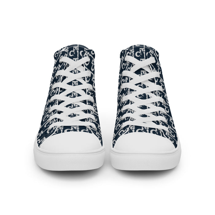 Descendants of the Island Navy and Grey Women’s high top canvas shoes