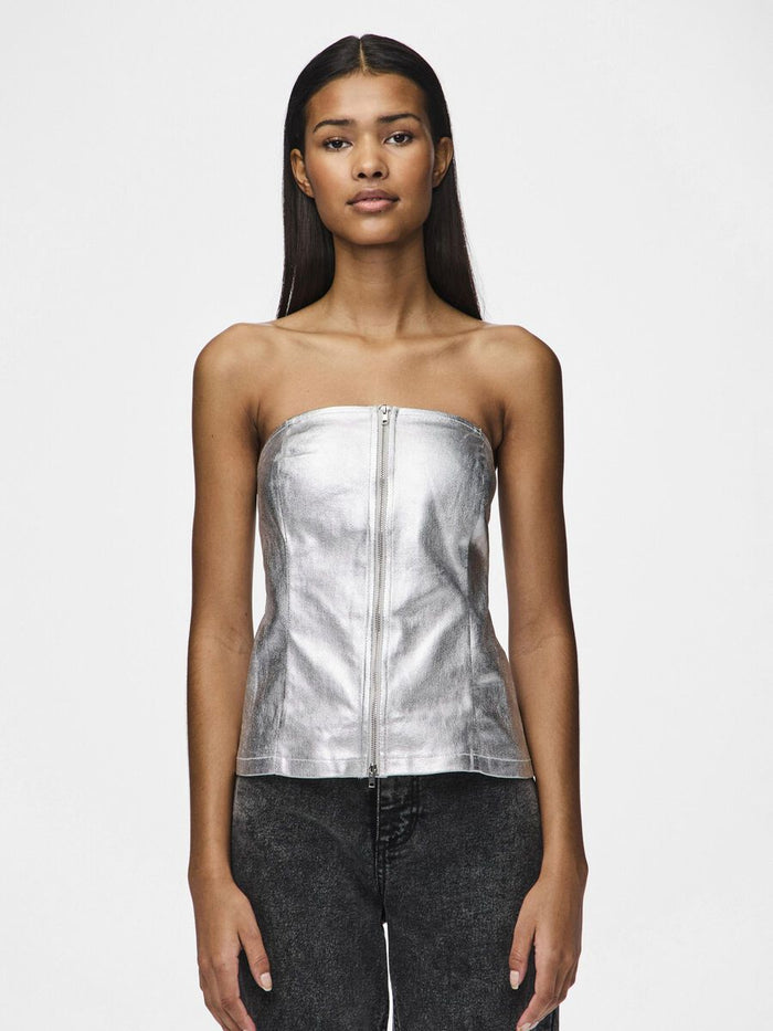 Dessa Bandeau Top (Silver)