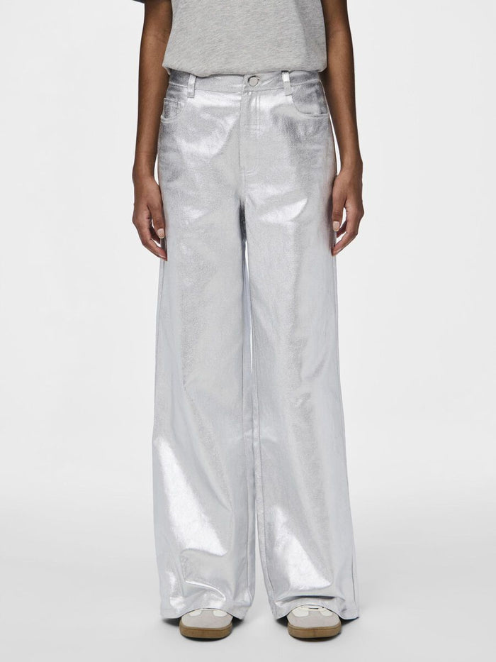 Dessa Wide Leg Trousers (Silver)