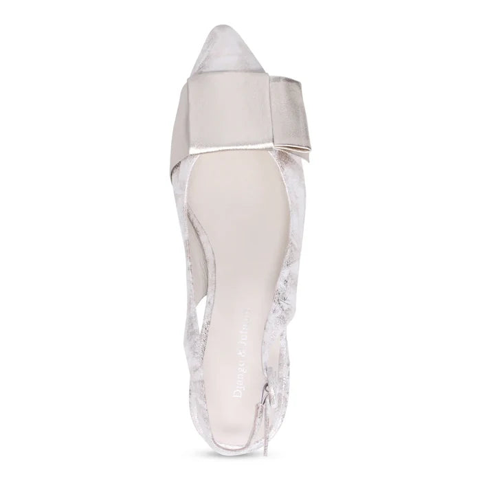 Django & Juliette EVENNING Slingback Flats in Gold & Beige