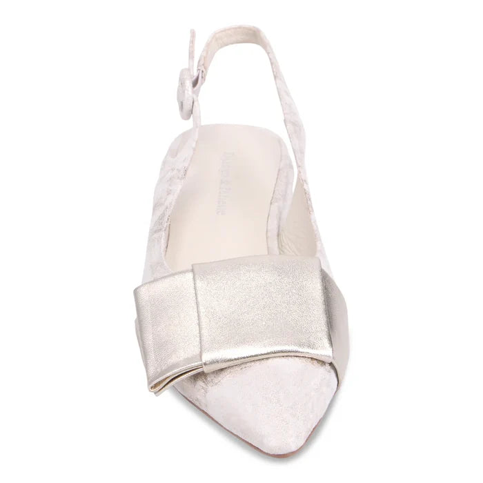 Django & Juliette EVENNING Slingback Flats in Gold & Beige