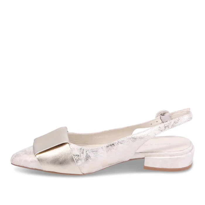 Django & Juliette EVENNING Slingback Flats in Gold & Beige