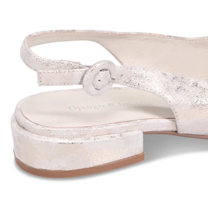 Django & Juliette EVENNING Slingback Flats in Gold & Beige
