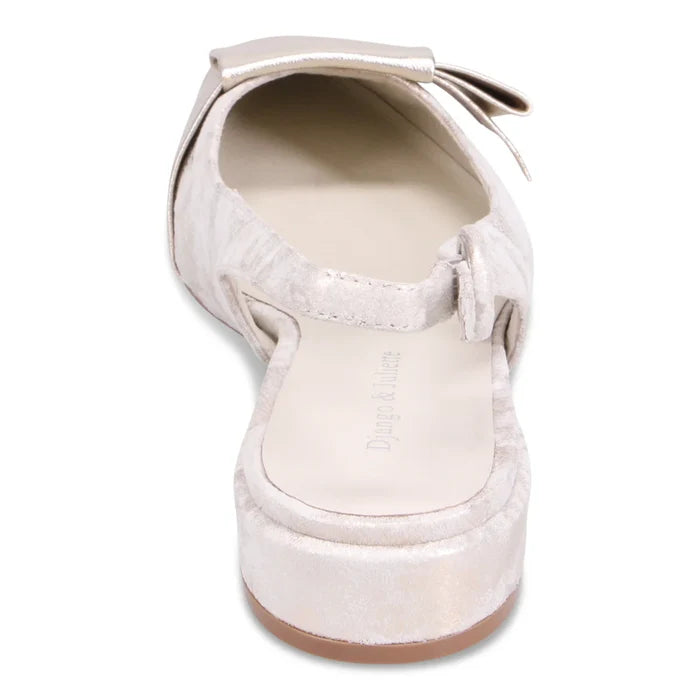 Django & Juliette EVENNING Slingback Flats in Gold & Beige
