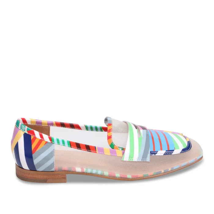 Django & Juliette PRIYAS Loafer in White Multi Stripe - Crush Marketplace