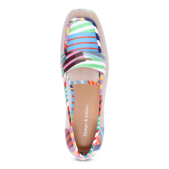 Django & Juliette PRIYAS Loafer in White Multi Stripe - Crush Marketplace