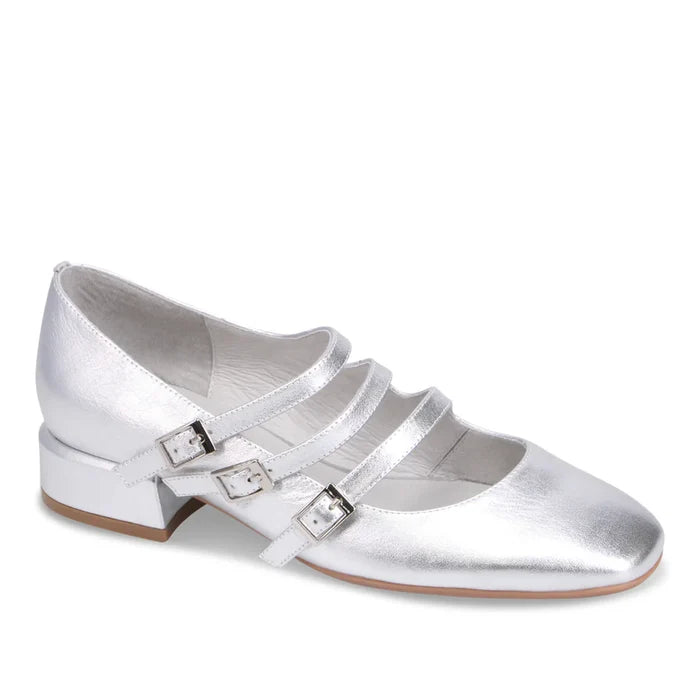Django & Juliette VALVER Mary Jane in Silver Leather - Crush Marketplace