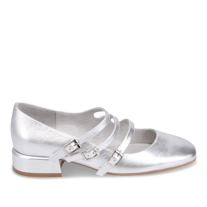 Django & Juliette VALVER Mary Jane in Silver Leather - Crush Marketplace