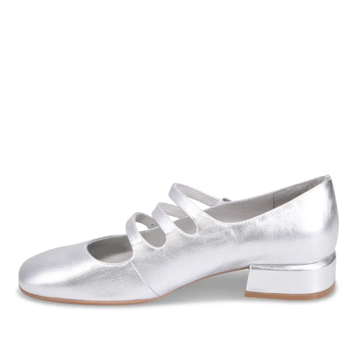 Django & Juliette VALVER Mary Jane in Silver Leather - Crush Marketplace