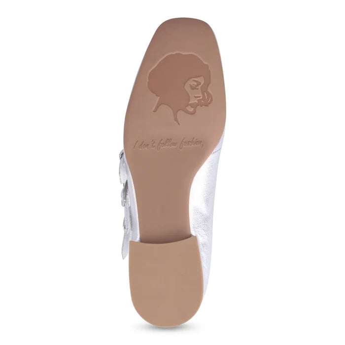 Django & Juliette VALVER Mary Jane in Silver Leather - Crush Marketplace