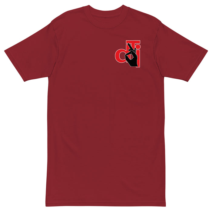 DTI Red Whte & Black Logo premium heavyweight tee