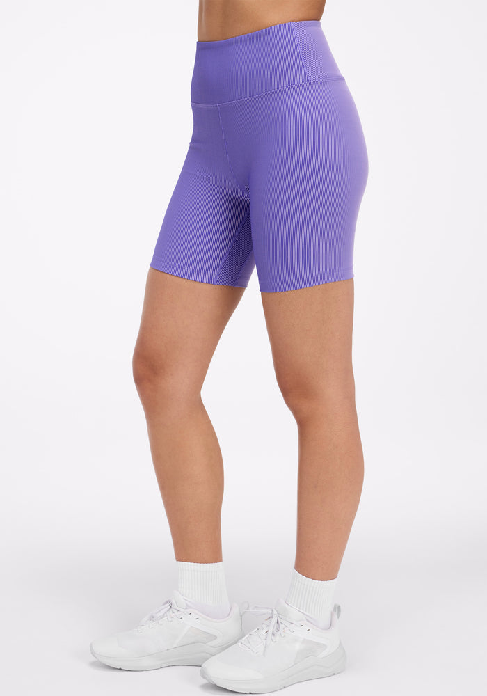 Dual Tone Rib High Rise Bike Short 7"