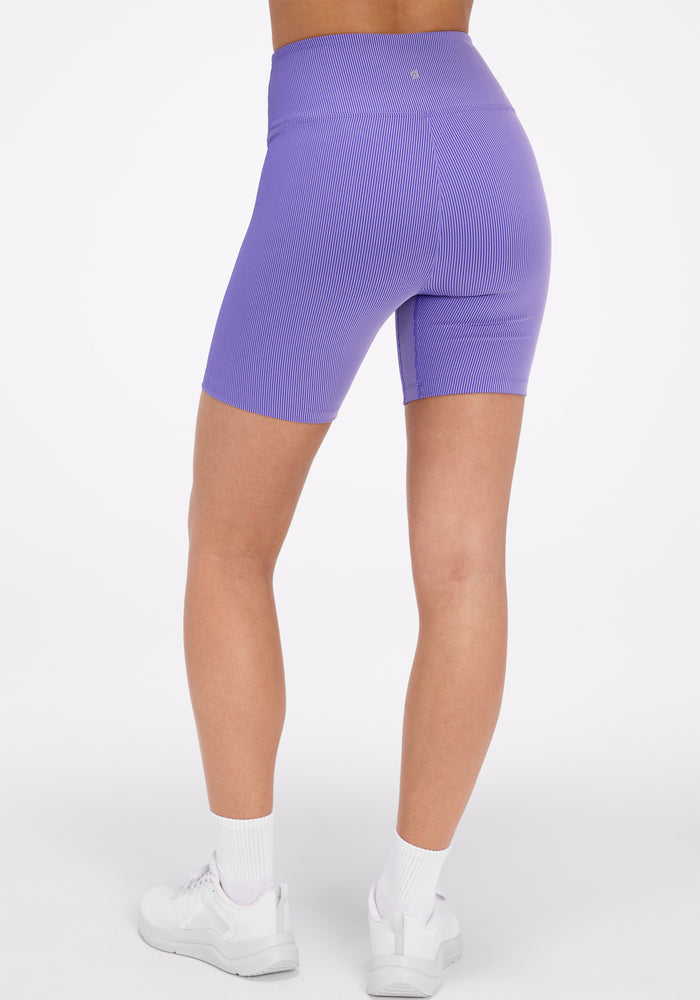 Dual Tone Rib High Rise Bike Short 7"