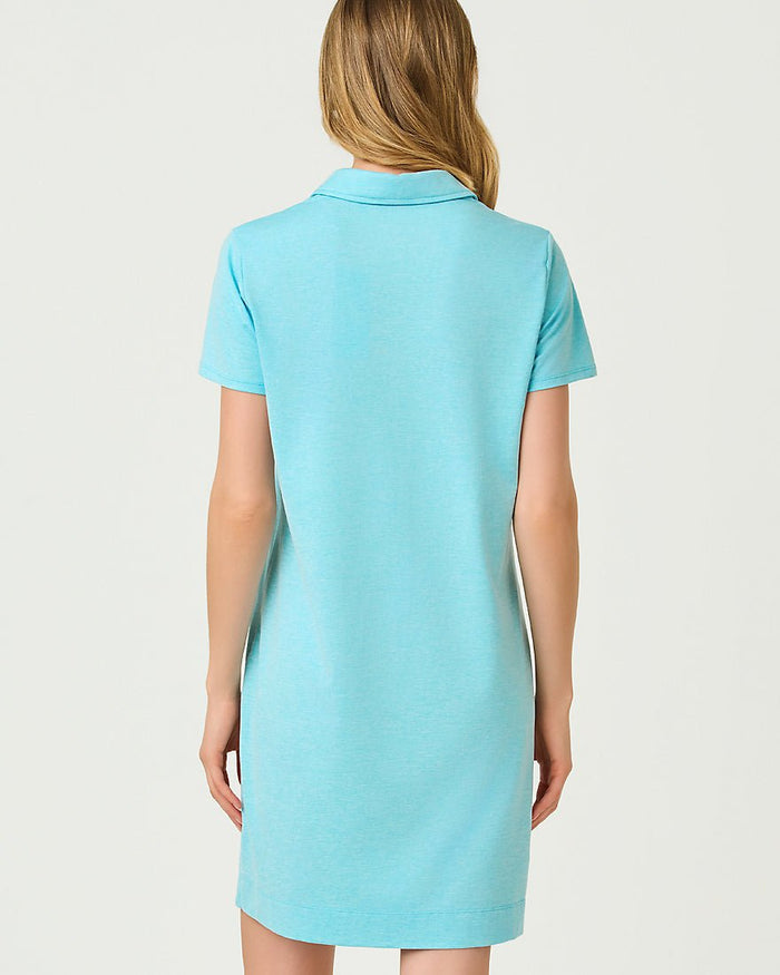 Lilly Pulitzer - Dune Upf 50 Plus Short Sleeve Dress - Heathered Capri Blue