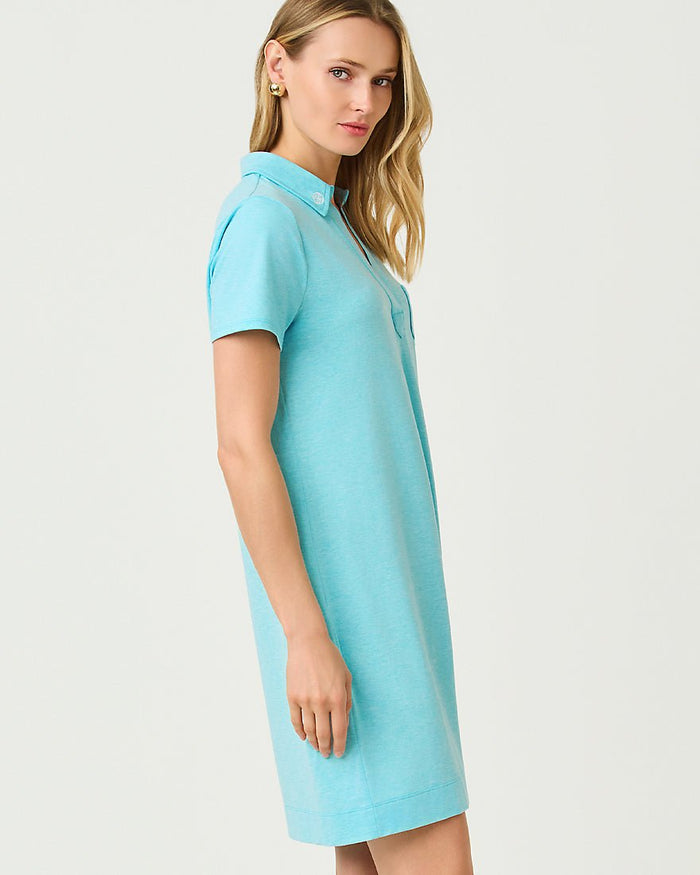 Lilly Pulitzer - Dune Upf 50 Plus Short Sleeve Dress - Heathered Capri Blue