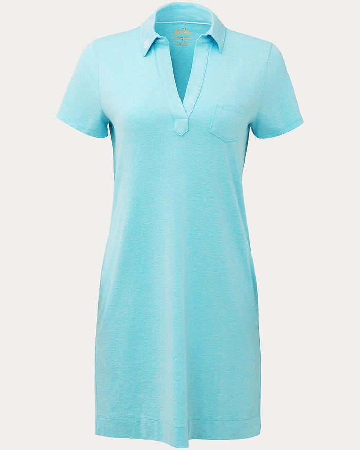 Lilly Pulitzer - Dune Upf 50 Plus Short Sleeve Dress - Heathered Capri Blue