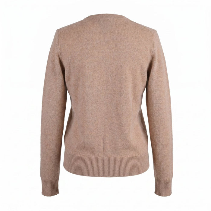 Dunedin Cashmere Woman's 100% Cashmere C Neck Cardigan - Beige - Heritage Of Scotland - XS